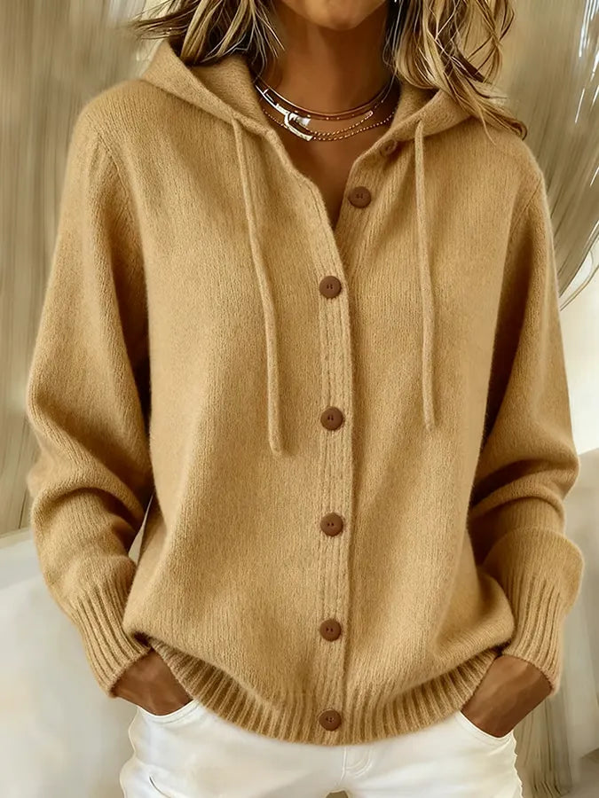 Brenda™ | Gilet à boutons douillet avec capuche