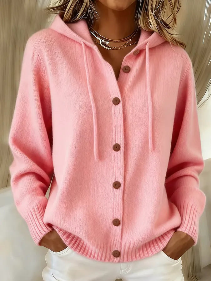 Brenda™ | Gilet à boutons douillet avec capuche