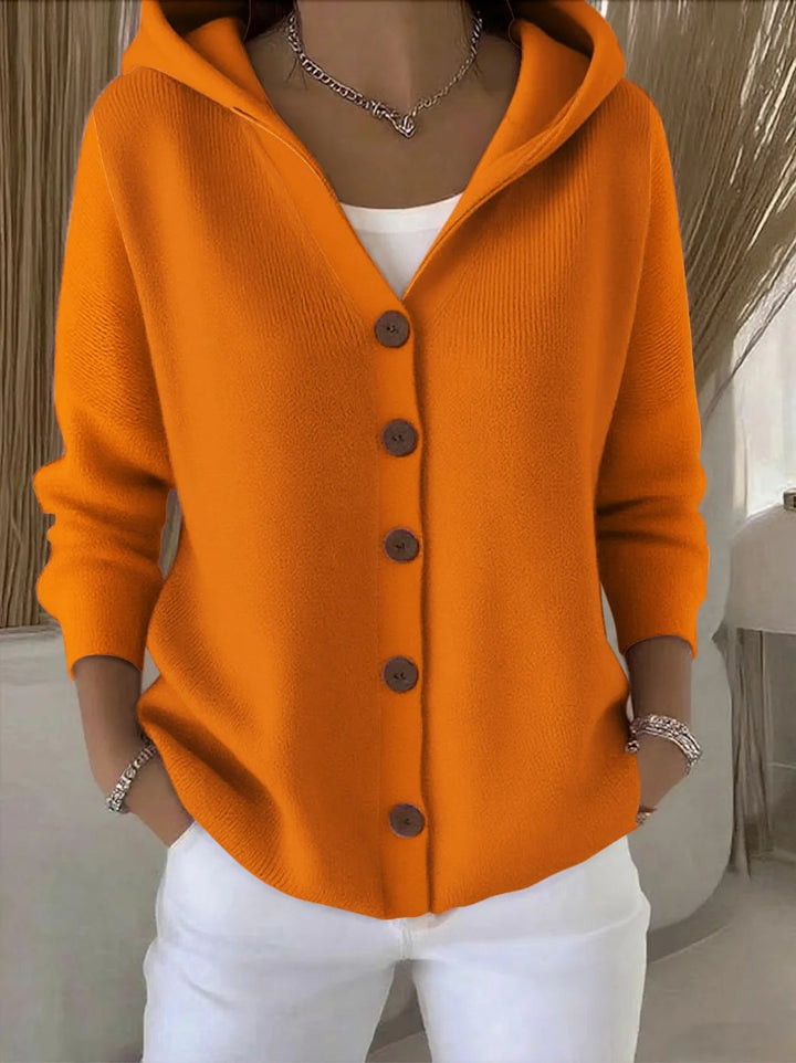 Sylvie™ | Cardigan tricoté à capuche avec boutons