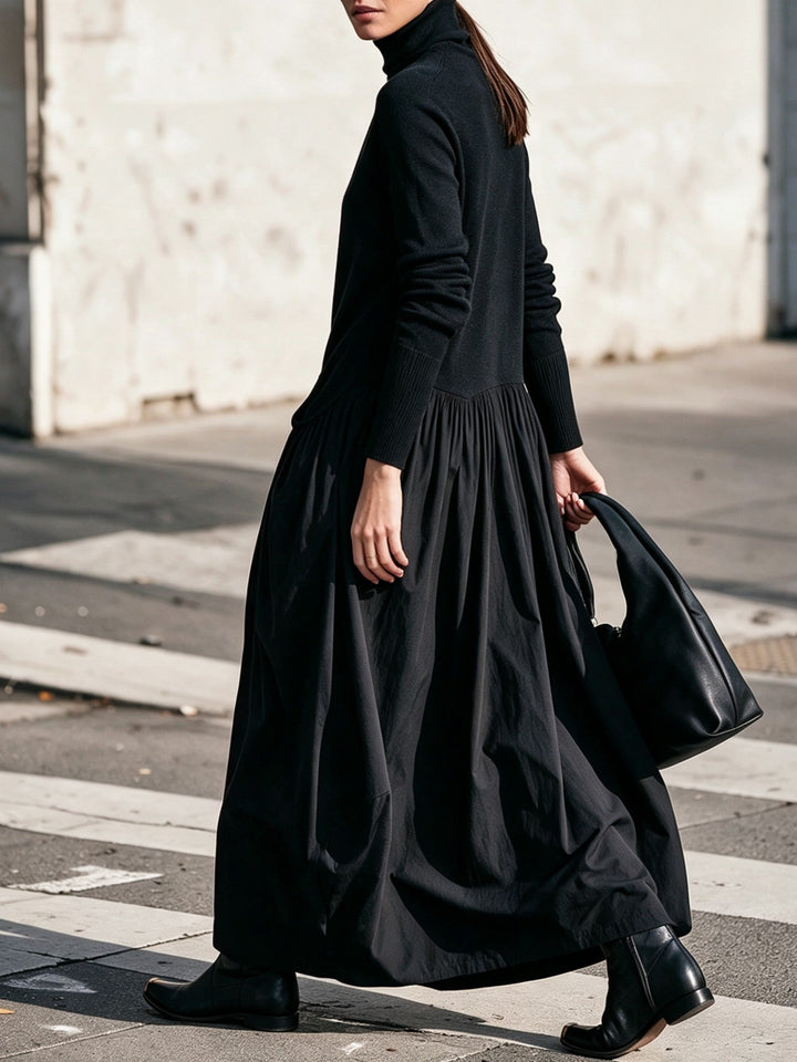 Teresa | Robe Longue Élégante à Col Montant
