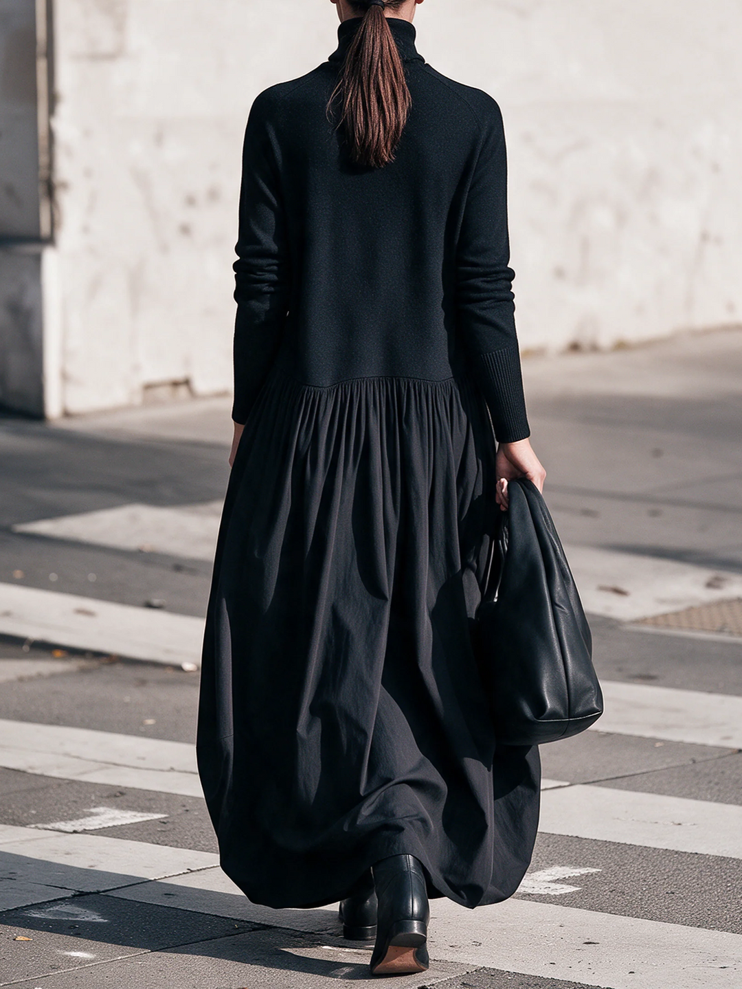 Teresa | Robe Longue Élégante à Col Montant