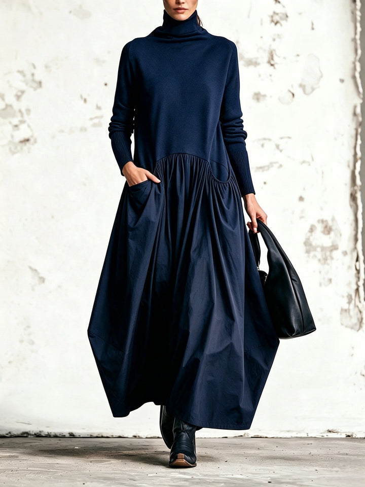 Teresa | Robe Longue Élégante à Col Montant