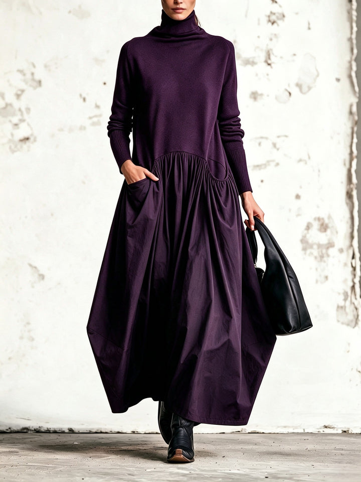 Teresa | Robe Longue Élégante à Col Montant