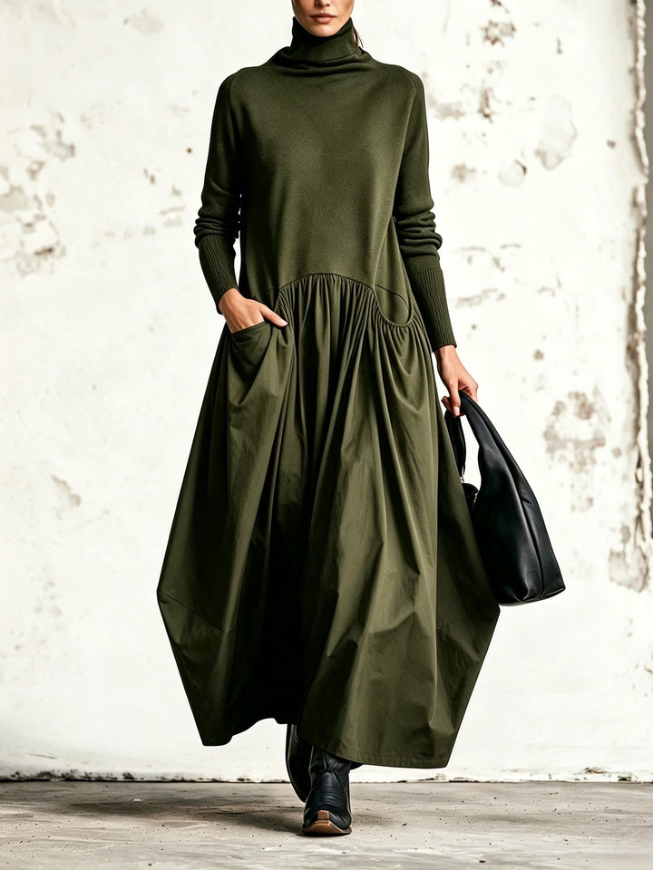 Teresa | Robe Longue Élégante à Col Montant