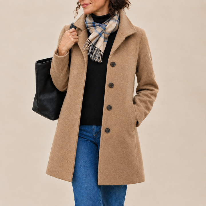 Greta | Manteau Élégant avec Écharpe Assortie