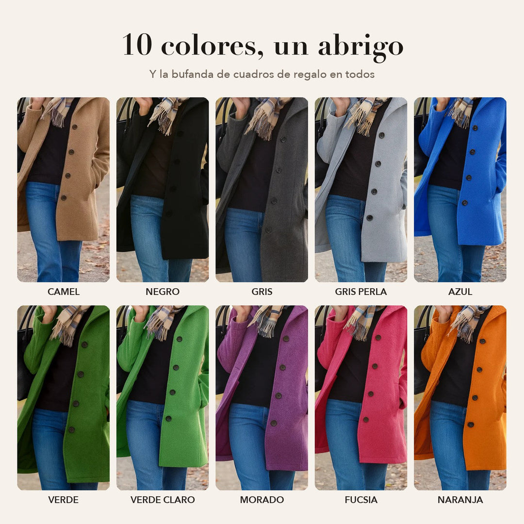 Greta | Manteau Élégant avec Écharpe Assortie