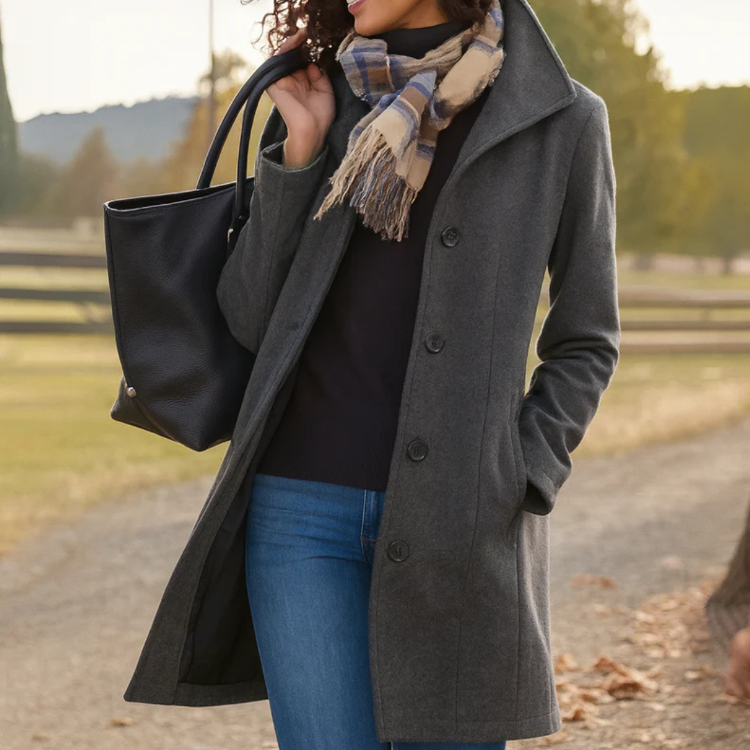Greta | Manteau Élégant avec Écharpe Assortie