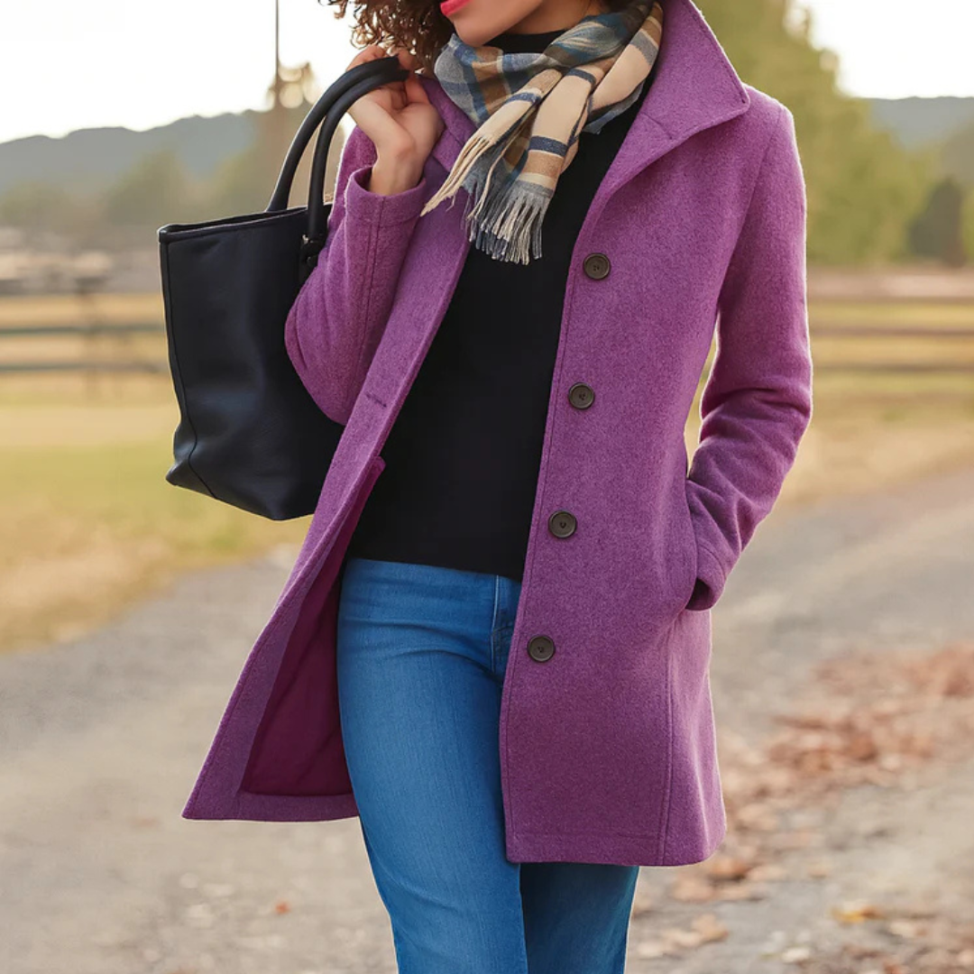Greta | Manteau Élégant avec Écharpe Assortie