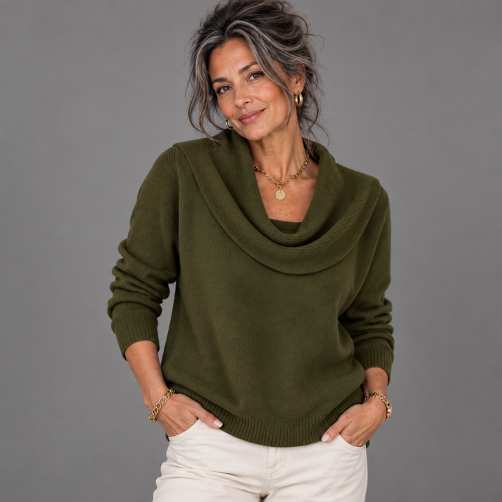 Vionne | Pull à col drapé